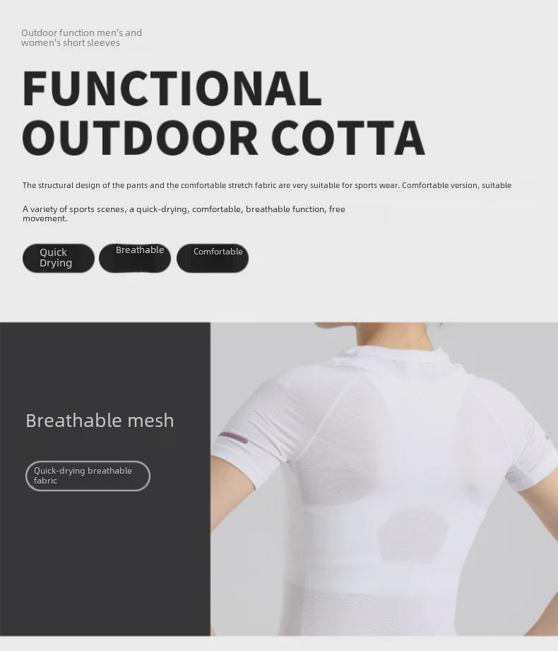 Unisex Quick-Dry Mesh Running T-Shirt with Reflective Design
