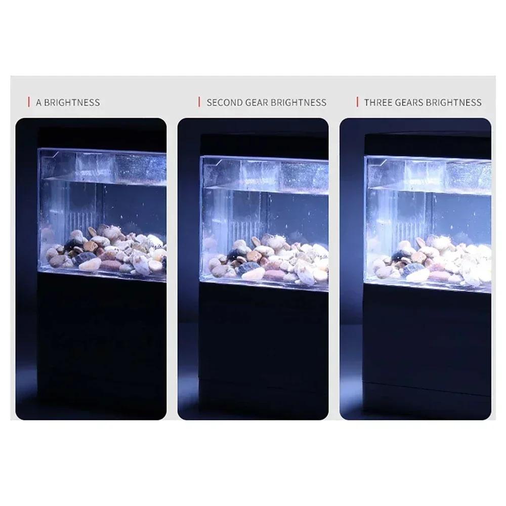 Tragbares Aquarium für den Schreibtisch, mit LED-Beleuchtung, Filtersystem, Fischtank, USB-Ladeschnittstelle, mobiles Aquarium, tragbares Fischtank