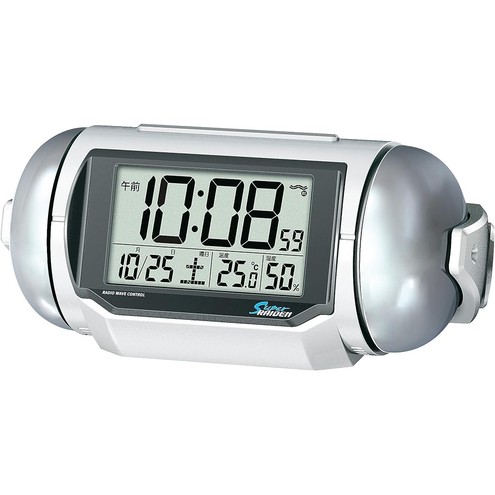 Seiko Clock Alarm Clock Radio-Controlled Digital Loud Volume PYXIS SUPER RAIDEN White Pearl NR523...