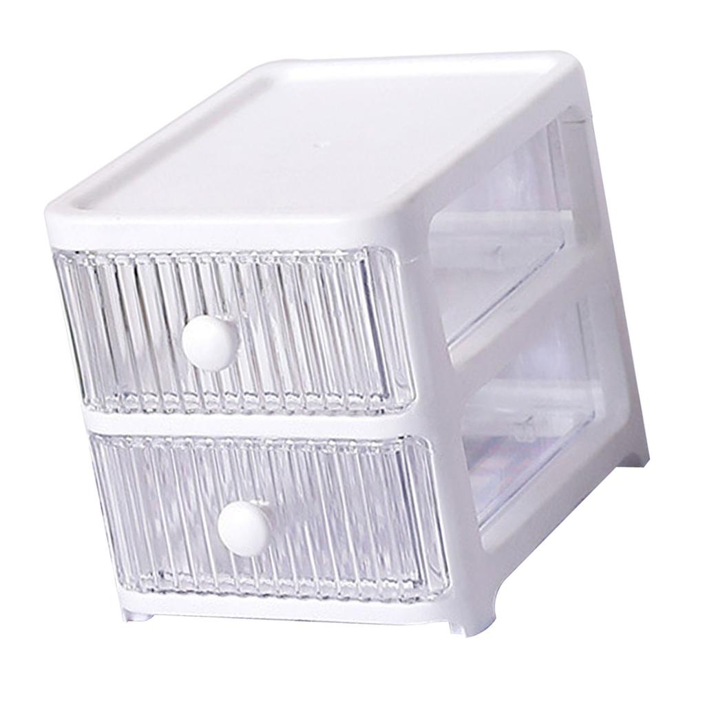 Scatola portaoggetti da scrivania con cassetti multistrato trasparente multifunzionale impilabile organizer da scrivania per casa camera da letto