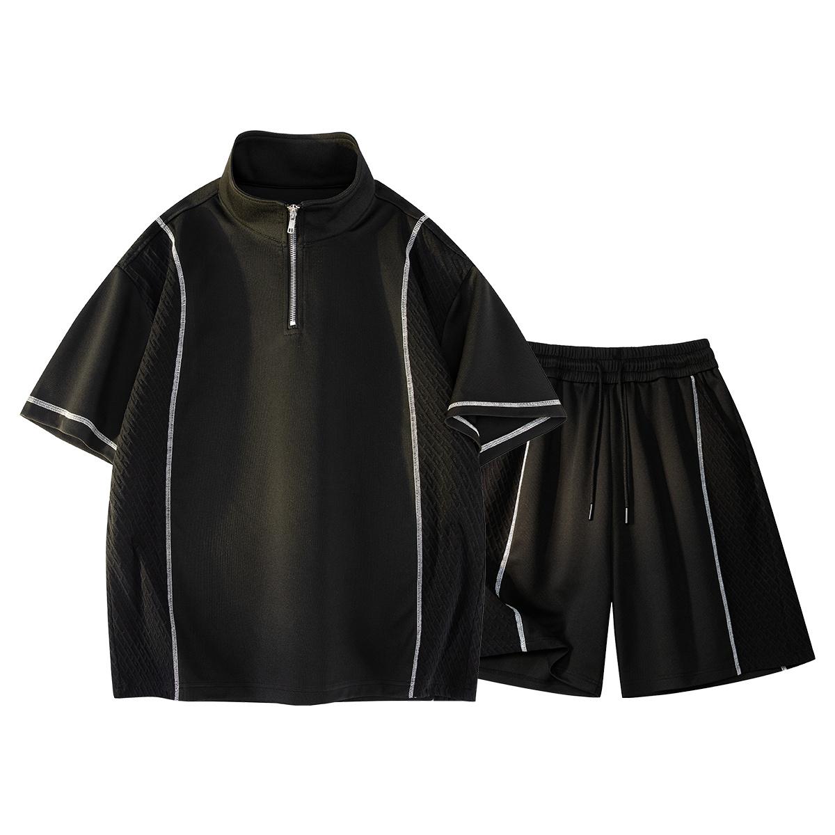 Summer Casual Sports Set For Men, Summer Thin Loose Casual Two-piece Set 2XL чёрный