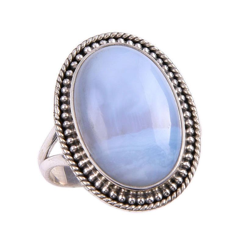 Natural Owyhee Opal Gemstone 925 Solid Sterling Silver Jewelry Ring S.8.5 Y6m69