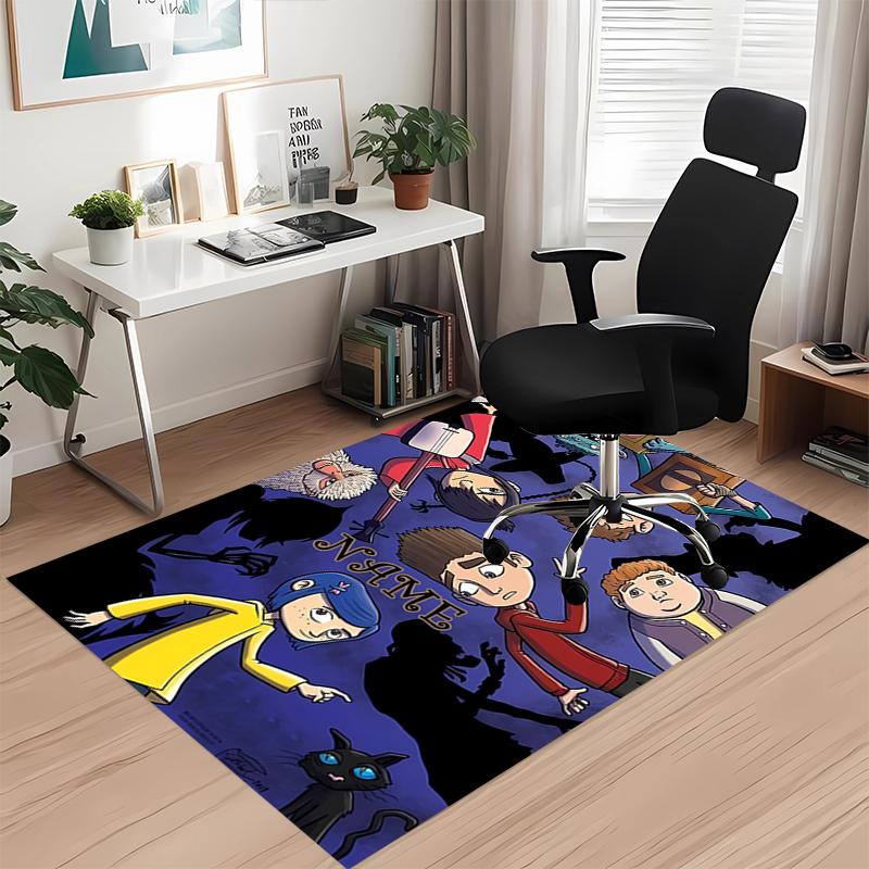 Custom Name Coraline Printed Carpet, for Office Chair Living Room Bedroom Kitchen Room Decor Gifts.