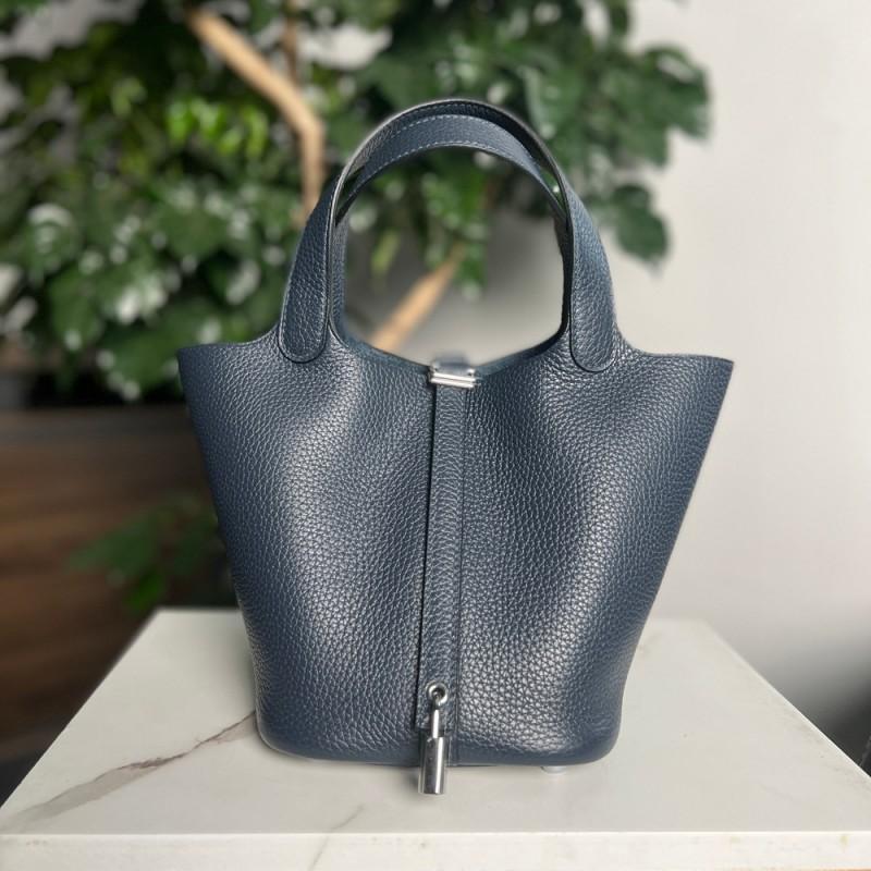 Fabrik-Rindleder Erste Schicht Vollhandgenäht Wachsfaden Gemüsekorb Tasche Ganzstahl-Beschläge Gebürstete Öl-Kante Tragbar K-Wort Handwerker Code