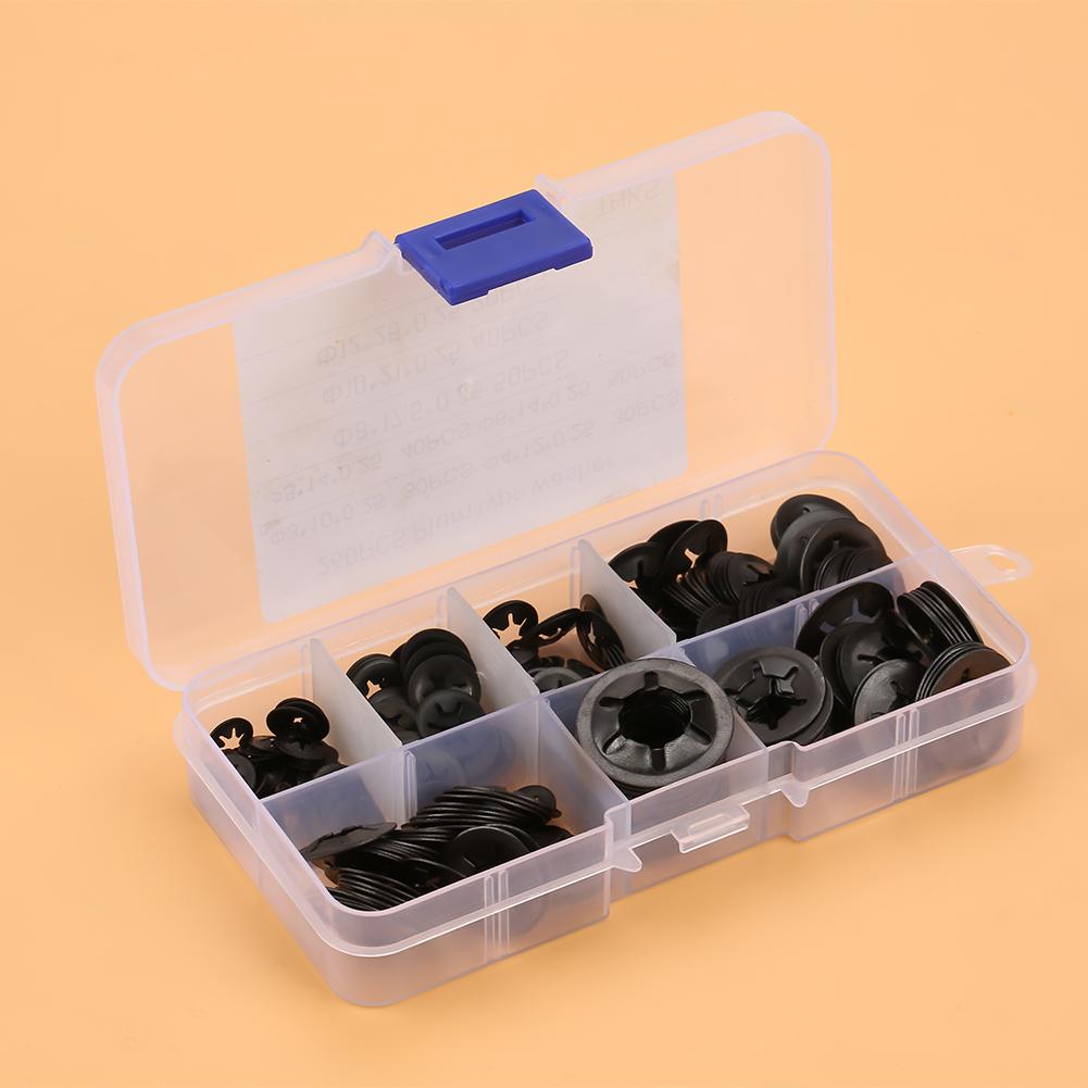 260 Stück Manganstahl Aufschiebscheiben Sicherungsscheiben Set 345681012mm