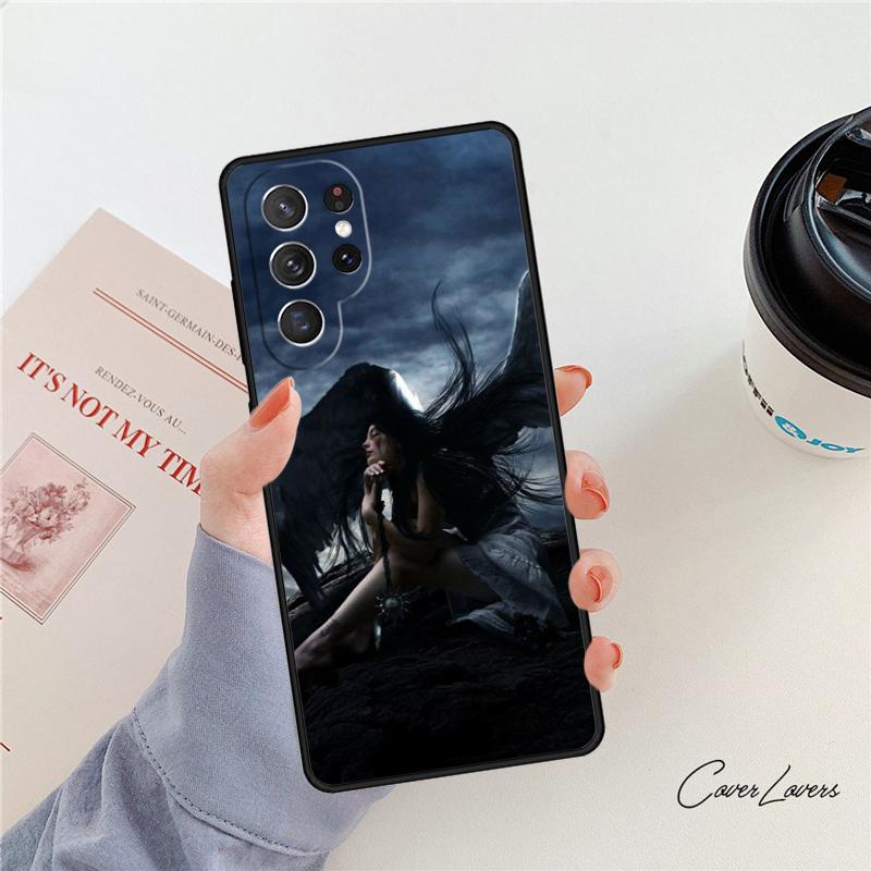 Fantasy Angel Girl Wings phone case For Samsung Galaxy S24 S25 S23 S22 Ultra Note 10 20 Plus S20 S21 FE Cover