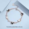 Butterfly 925 Silver Bracelet for Women - 18k Rose Gold, Niche Design, Ideal Student Gift for Christmas or Valentine's Day.