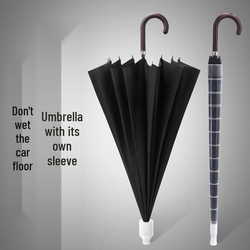 

Red Leaf 16-Rib Windproof Straight Long Handle Umbrella