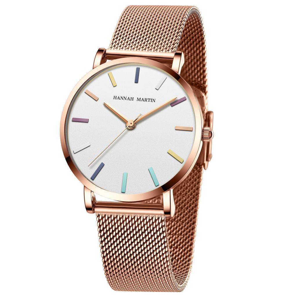 New Rainbow Nail Three-hand Watch for Women Waterproof Business Casual Quartz Watch Japanese Movement Temperament Women's Watch