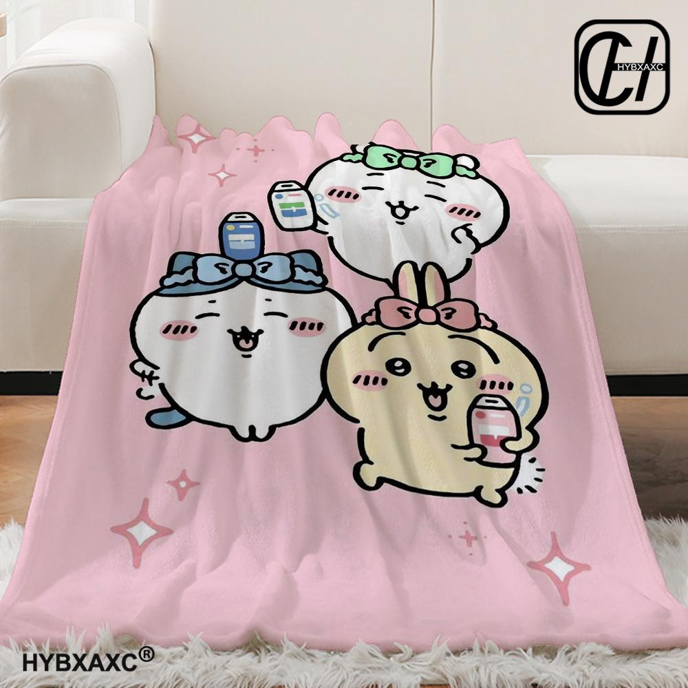 Kawaii Chiikawa Cartoon Soft Blanket, Used for Sofa, Bedroom, Travel, Camping, Livingroom, Office, Couch,Chair,Home,girl's Gift