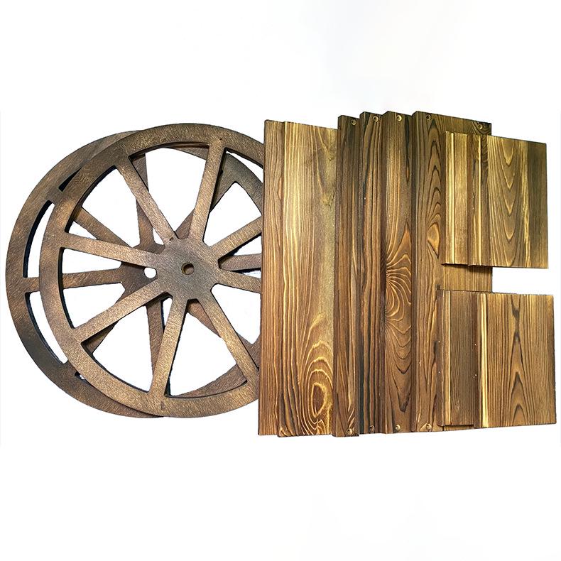 Carbonized Antiseptic Wooden Flower Box and Stand for Outdoor Balcony Garden Decor