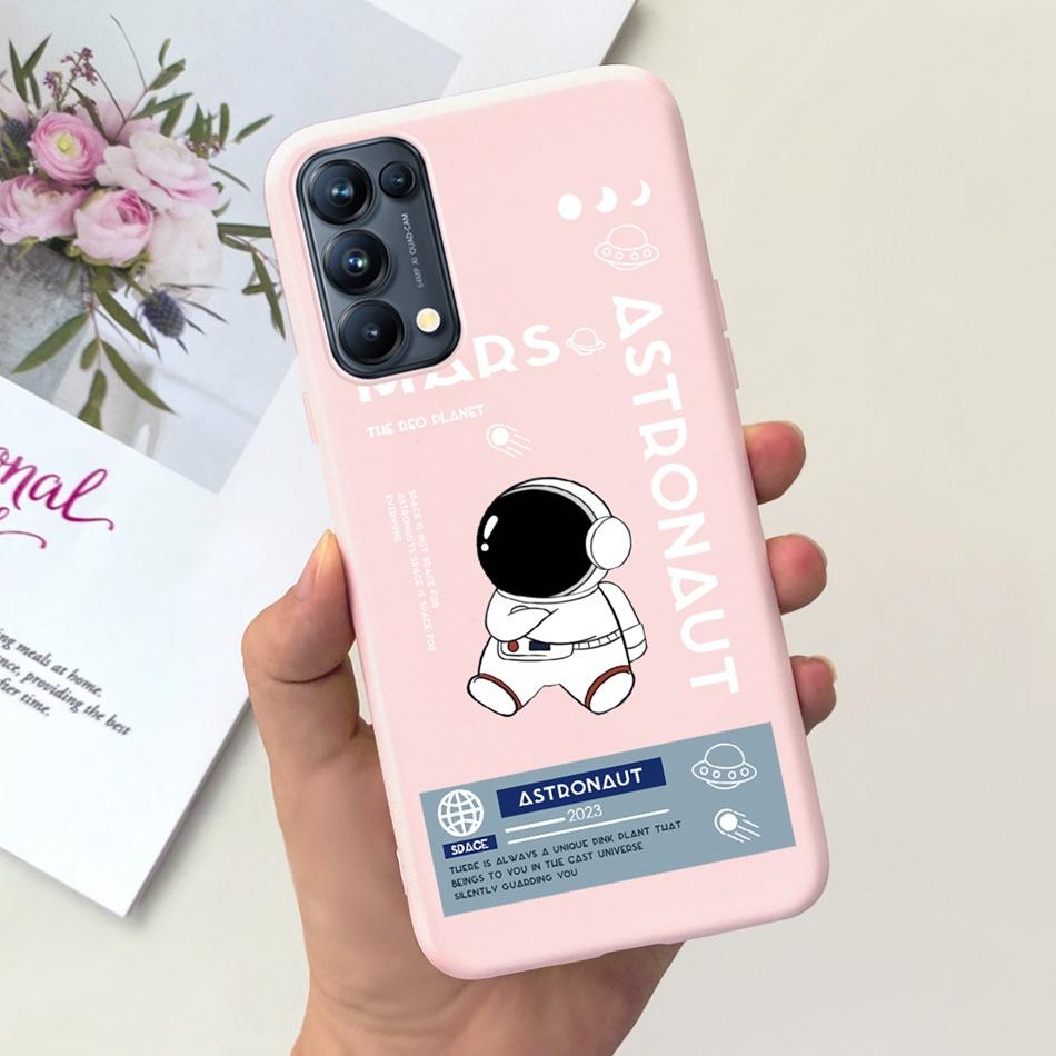 For OPPO Reno5 Pro 5G 4G Reno5 Phone Case Reno 5 5Pro CPH2201 CPH2145 Cute Cat Cartoon Candy Color Soft Silicone TPU Back Cover