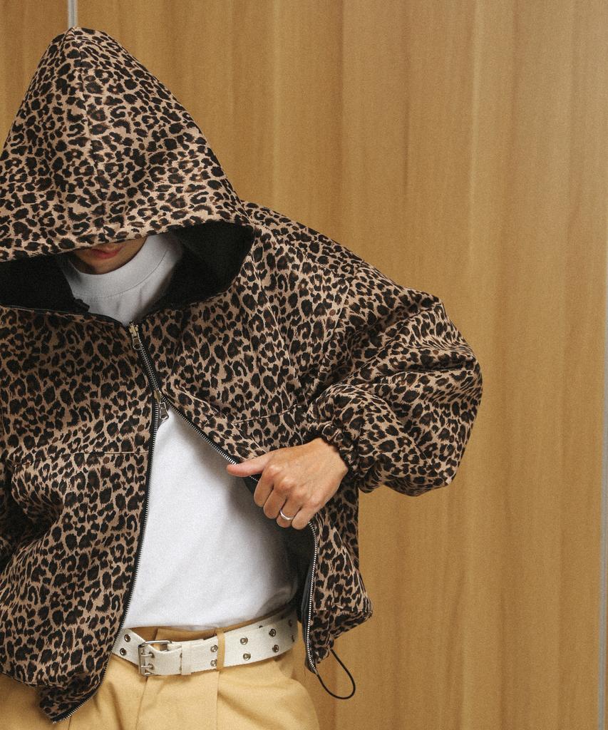 Rockpsycho Reversible Leopard Print Zip-Up Brown