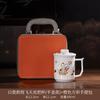 White porcelain Dunhuang office cup, personal special large-capacity drinking cup, mug with lid, teacup with hand gift