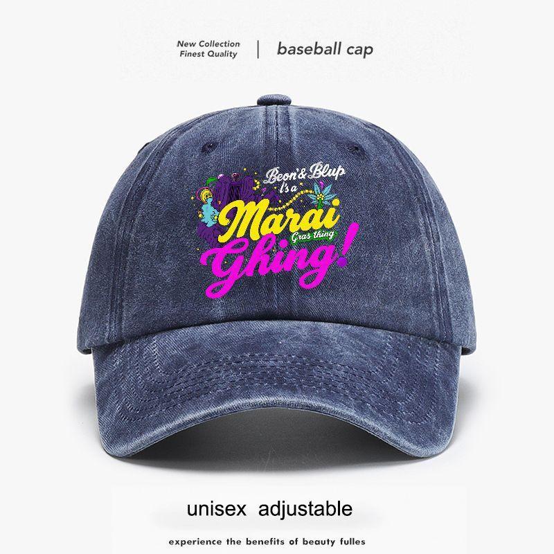 Графическая бейсболка Marai Ghing Унисекс Стирка Деним Регулируемая Повседневная Шляпа для улицы One Size