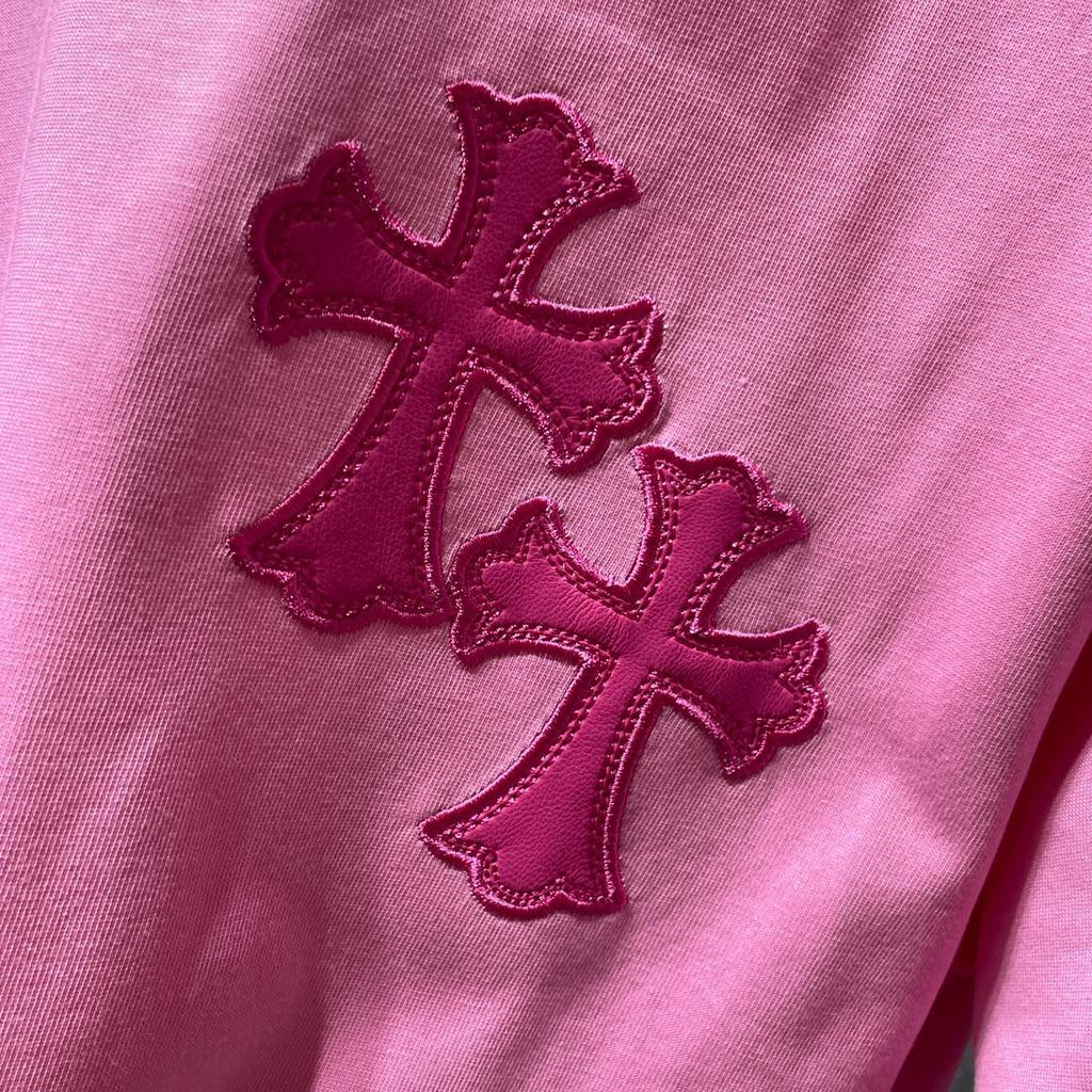 8760 CHROME HEARTS 2026 Lato Nowa Wysokiej Jakości Bawełniana Okrągły Dekolt Luźna Duży Rozmiar Męska i Damska Koszulka Koszulka dla Pary