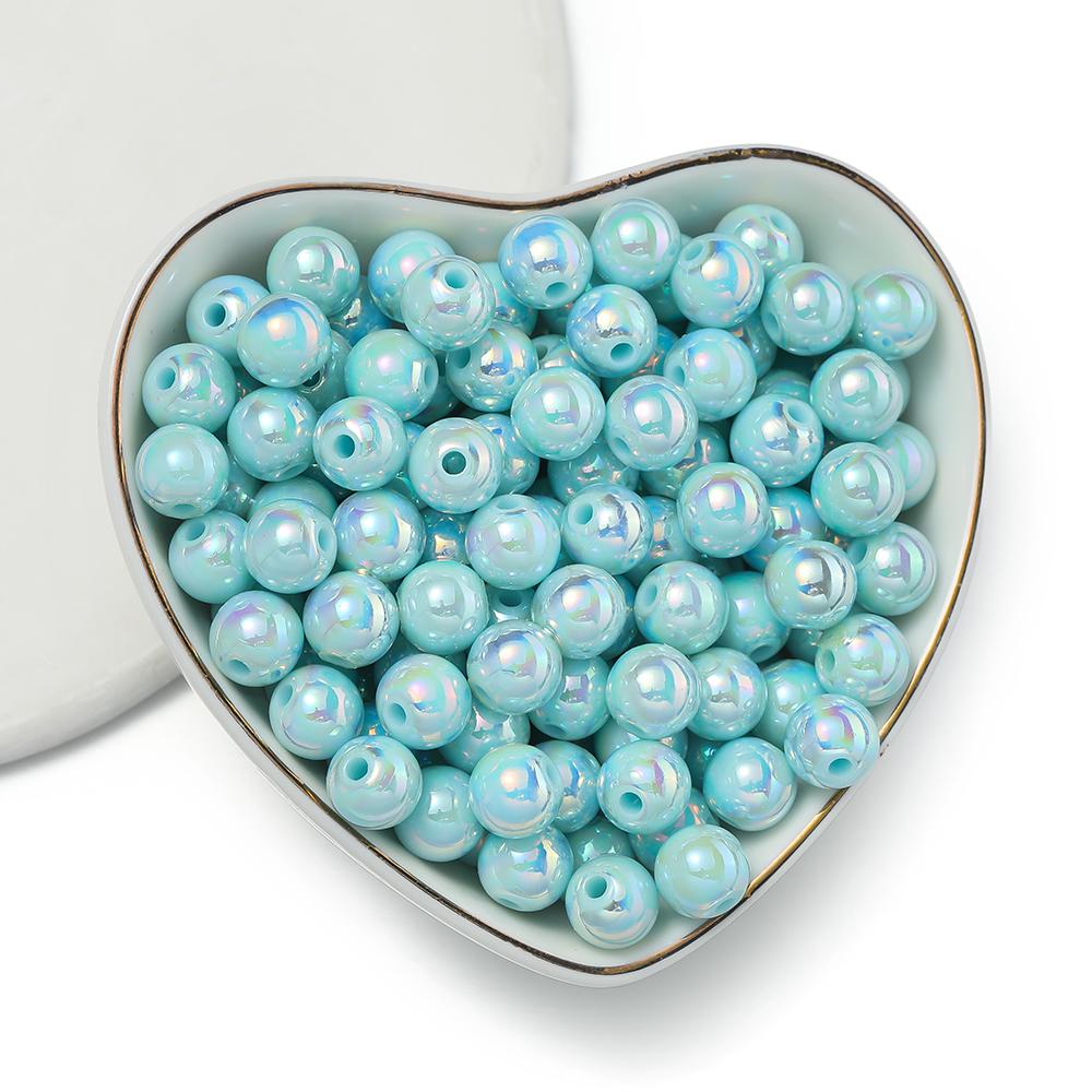 50/100pcs 6/8/10mm AB Color Acrylic Beads Round Loose Spacer Beads for Jewelry Making DIY Handmade Necklace Bracelet Accessories