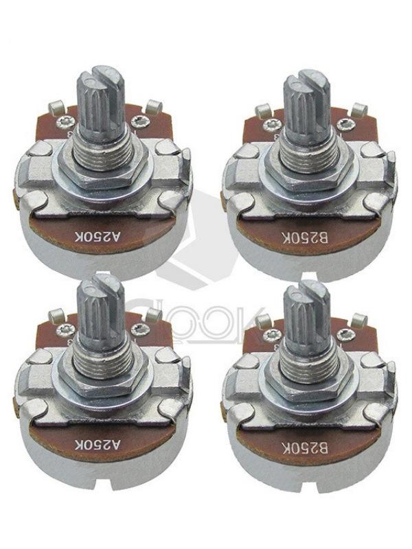 Electric Guitar Bass Tone & Volume Knob: B500K Copper, A500K Aluminum, A250K Shaft Parts