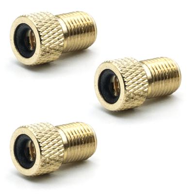 3 Pz Adattatore Valvola Bici DV e SV (Dunlop e Valvola Francese) all'AV (Valvola auto) con anello
