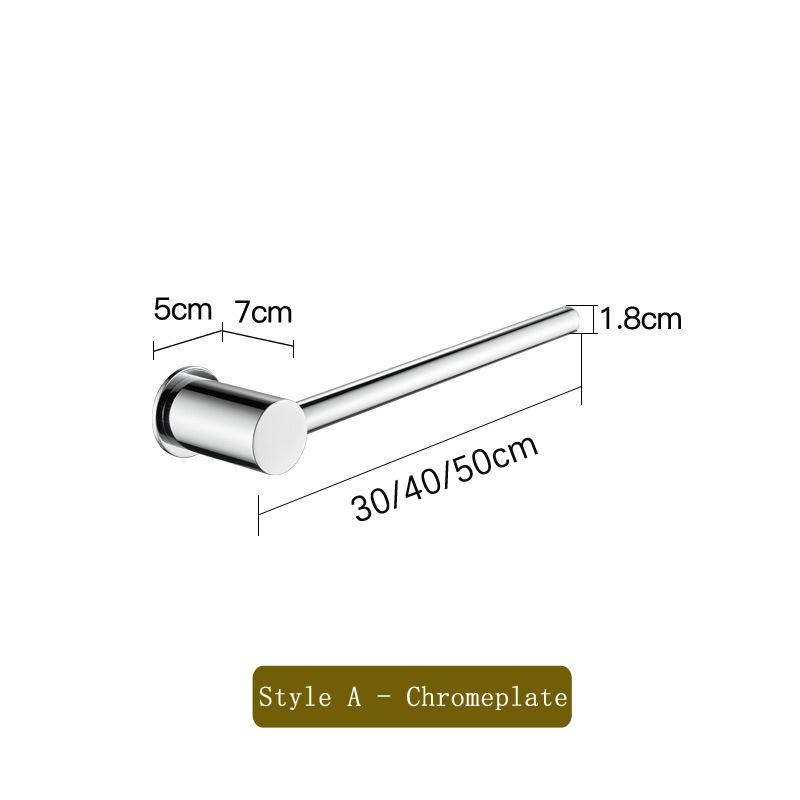 Copper Metal Towel Rod Without Punching Toilet Towel Rack Bold Towel Ring Bathroom Light Luxury Bath Towel Rack Towel Single Rod