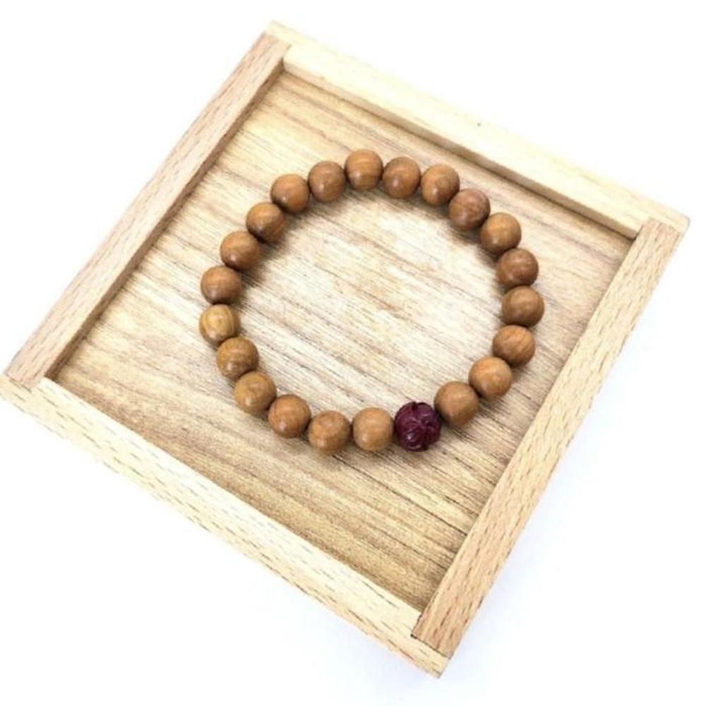 [Onoma] Onm Rosary Bracelet Peach Tree Wrist Carved Bracelet 8mm Lotus (39915000)