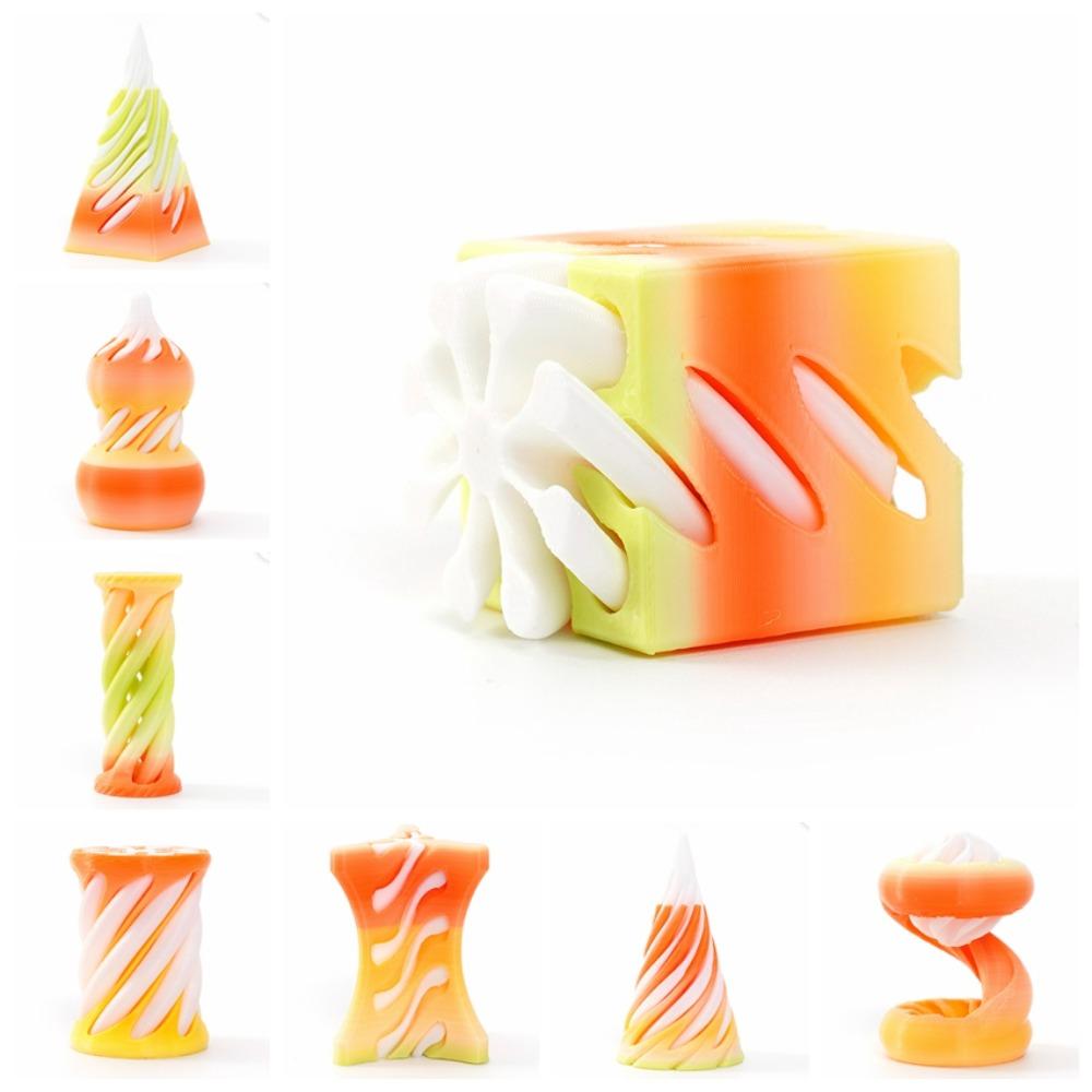 Passthrough Sculpture 3D Printed Spiral Cone Toy Decorative 3D Printed Rotating Pyramid  Halloween