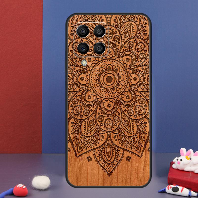 Mandala Floral Wood Case For Samsung Galaxy M31 M21 M11 M13 M54 M34 M14 M56 M36 M16 M53 M32 M52 M35 M55 M15 M06