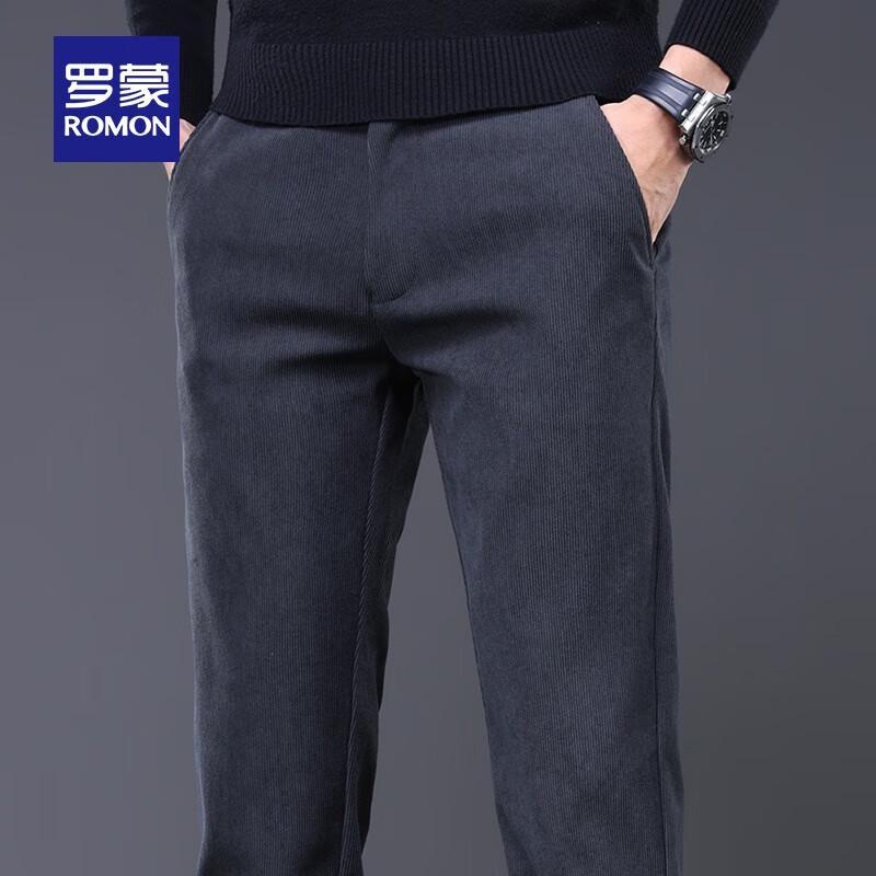 

Romon Men s Fall Straight-Leg Stretch Casual Pants 40