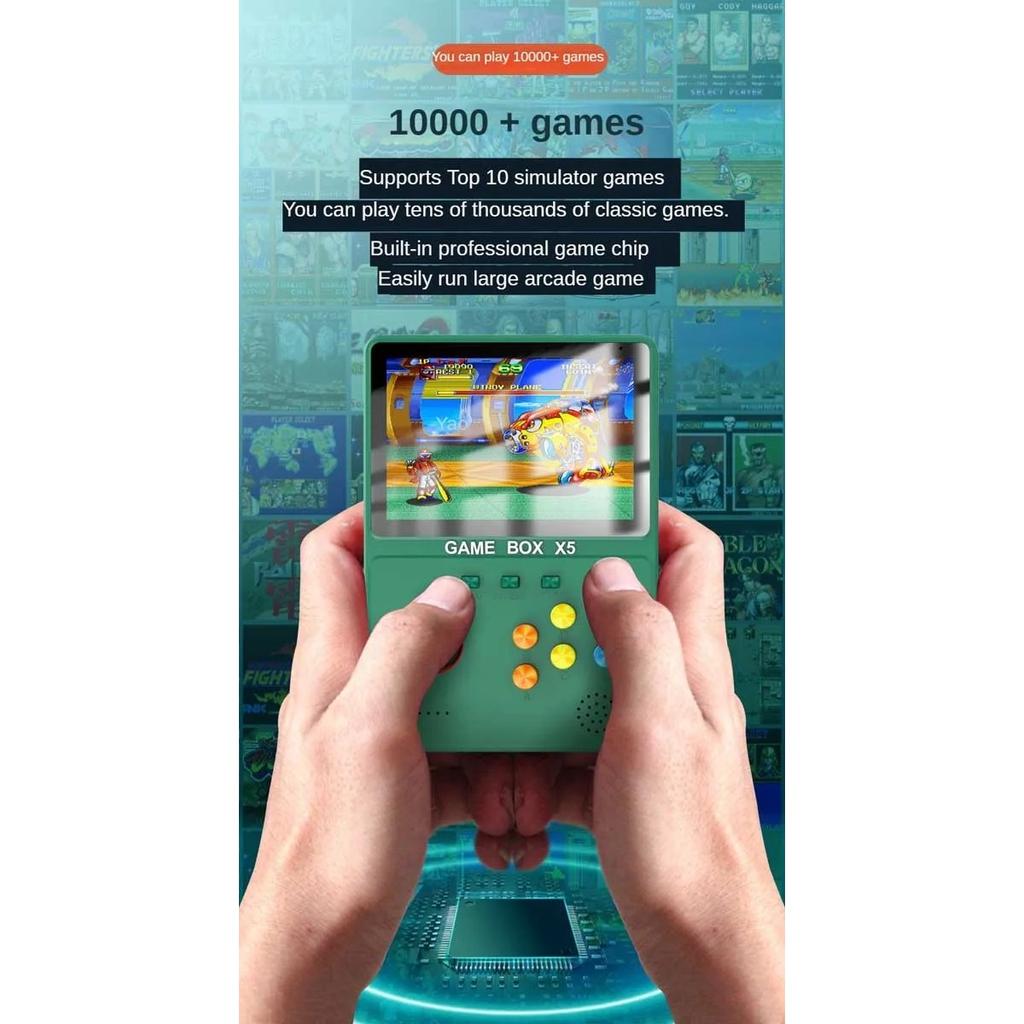 X5 Retro-Handheld-Spielkonsole, X5 Game Power Bank, tragbare Power Bank, 8000 mAh Kapazität, 4 Zoll, Soft Light-Farbbildschirm, über 10000 Spiele