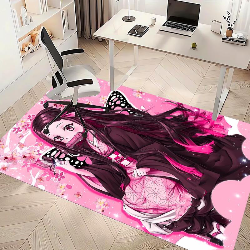 Demon Slayer Nezuko2 Printed Absorbent Washable Carpet, Non-Slip Bathroom Mats, Kitchen Rugs, Yoga Mat,Living Room Entrance, Camping Picnic Rugs