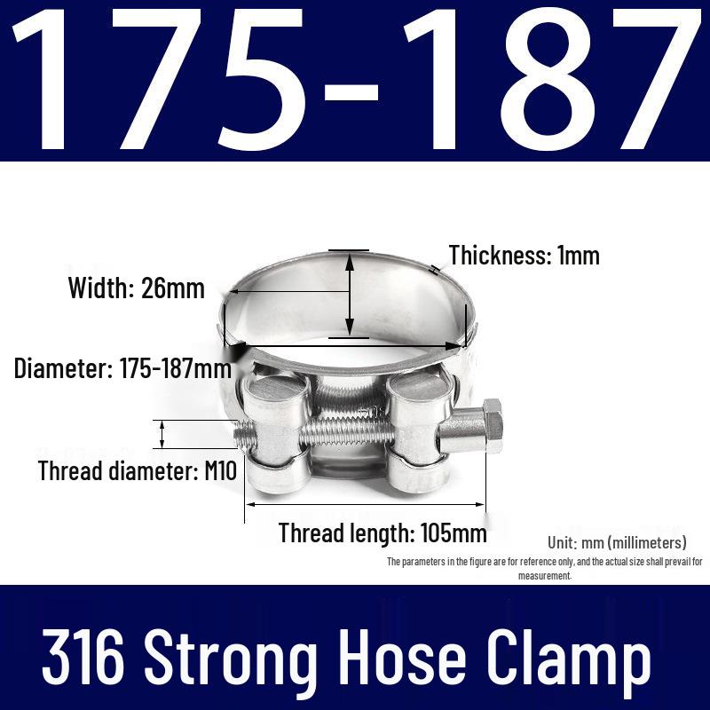 316 Stainless Steel European-Style Thickened Single Head Hose Clamp
