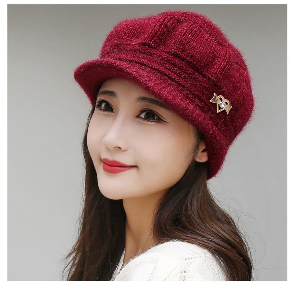 Velvet Hat, Thickened Hat, Knitted Hat, Knitted Hat, Warm Hat, Ladies' Hat, Beret
