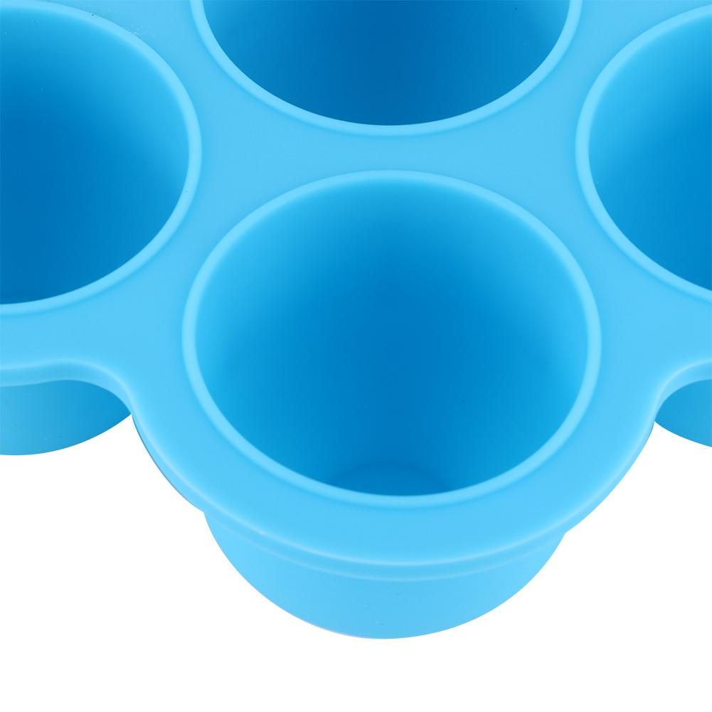 Silicone Food   Tray 10 Holes Reusable Container with Lid for Homemade Baby Food(Blue )