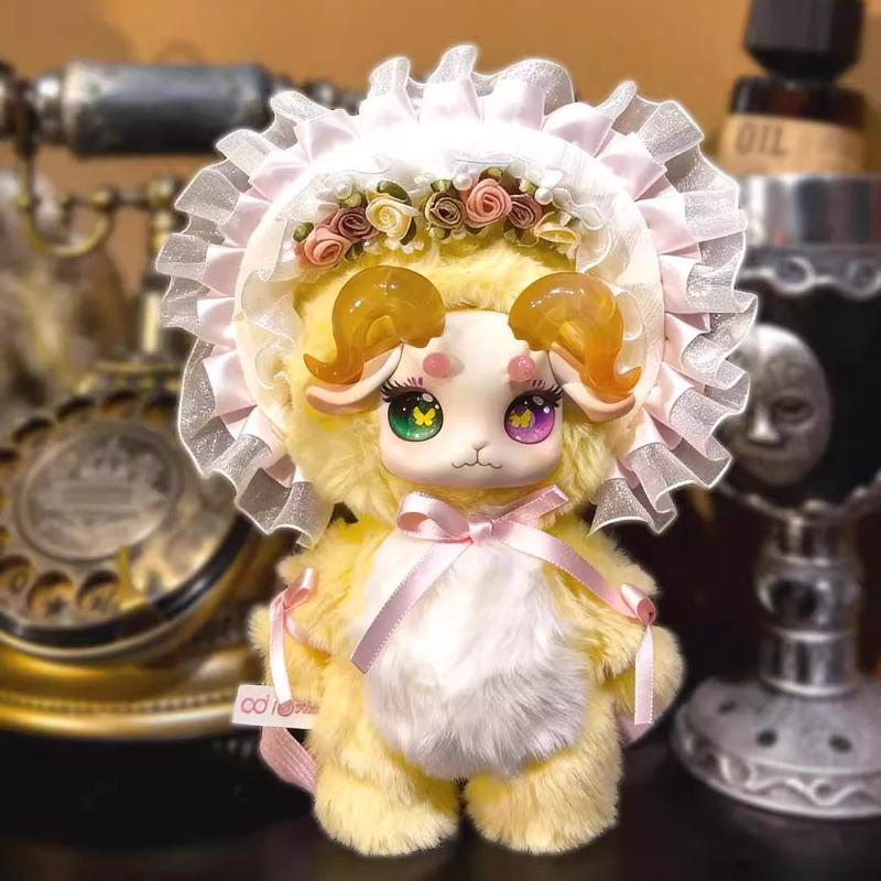 Fecoco Authentic Sheep Series Plush Blind Box Witch Veil Design Gray Pink Collectible Toy New Year'S Gifts For Kids Girls