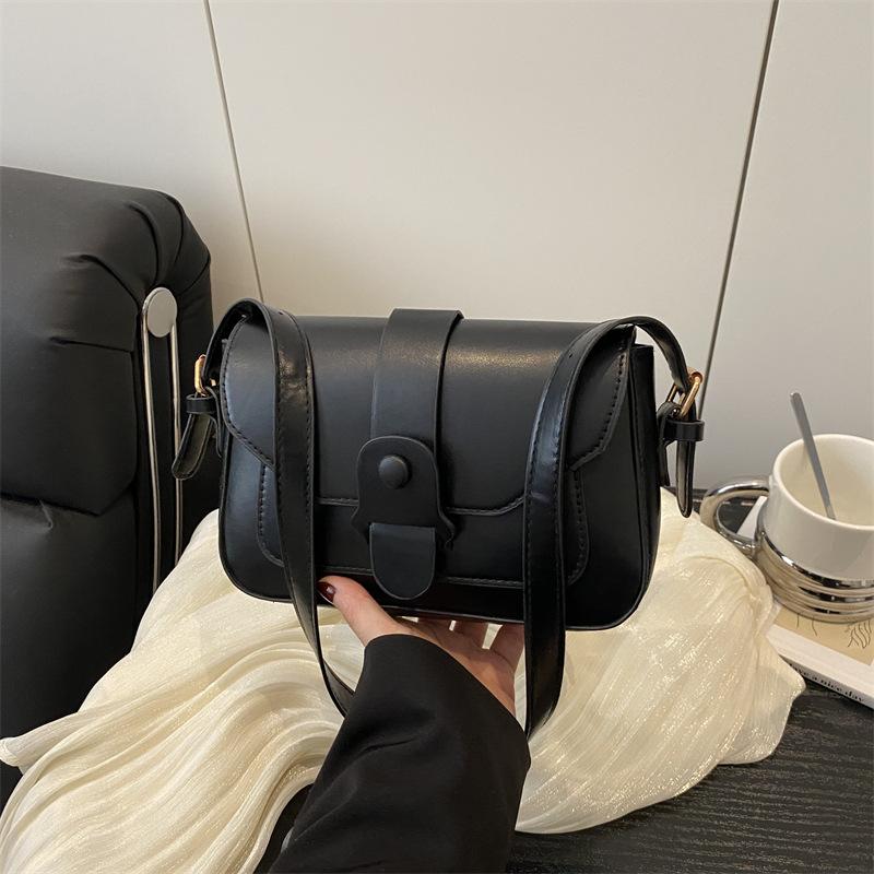 Solid Color Retro Bag Women's 2025 Super New Fashion Small Square Bag Foreign Style Shoulder Messenger Bag Casual Women's Bag