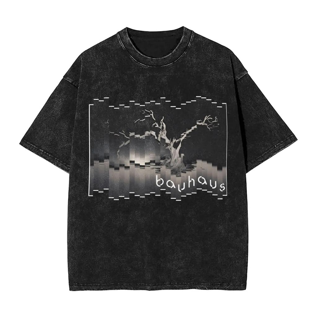 Classic Gothic Rock Pioneer Band Bauhaus Graphic Print Retro Washed TShirt Men Women Cotton Summer New Tee Casual Oversized Top