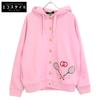 572808 Pink Tennis Logo Gold Button Hooded Parka Jacket S pinkUsed