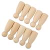 Set of 10 75mm Wooden Peg Dolls, Solid Color Family Figures (75mm Girls)