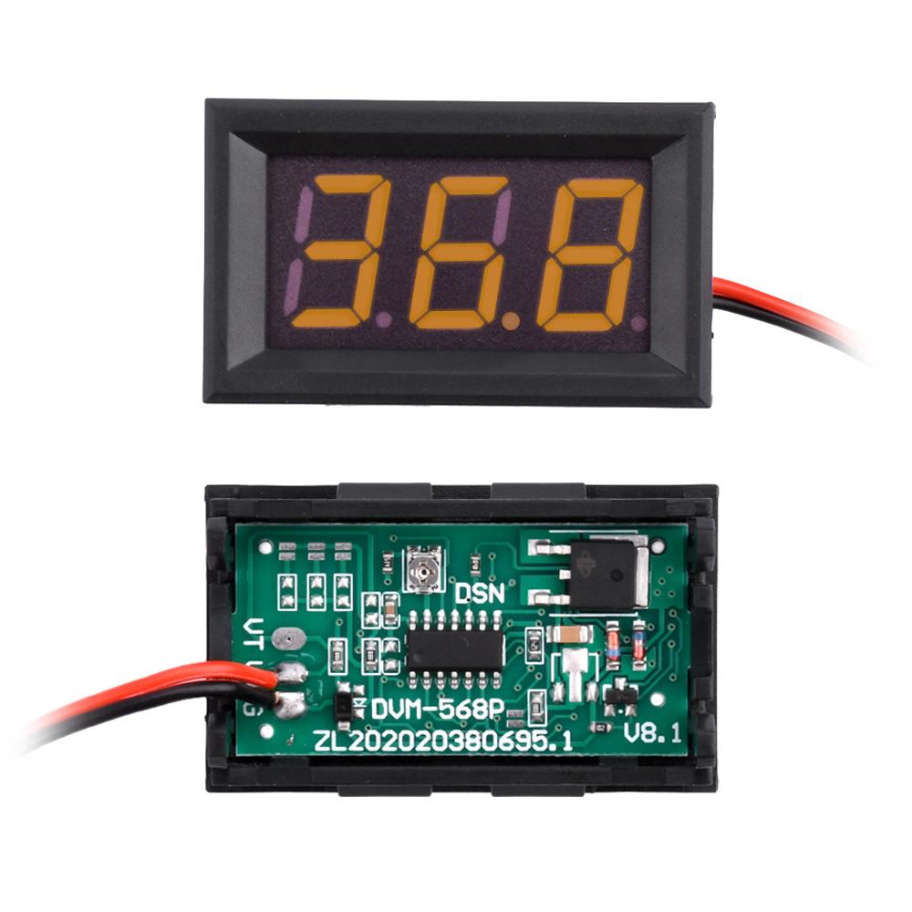 

2 Wire Digital Voltmeter DC 5-120V LED Voltage Panel Meter Red/Blue/Green Voltage Monitor Tester Gauge for Motorcycle Car помаранчевий