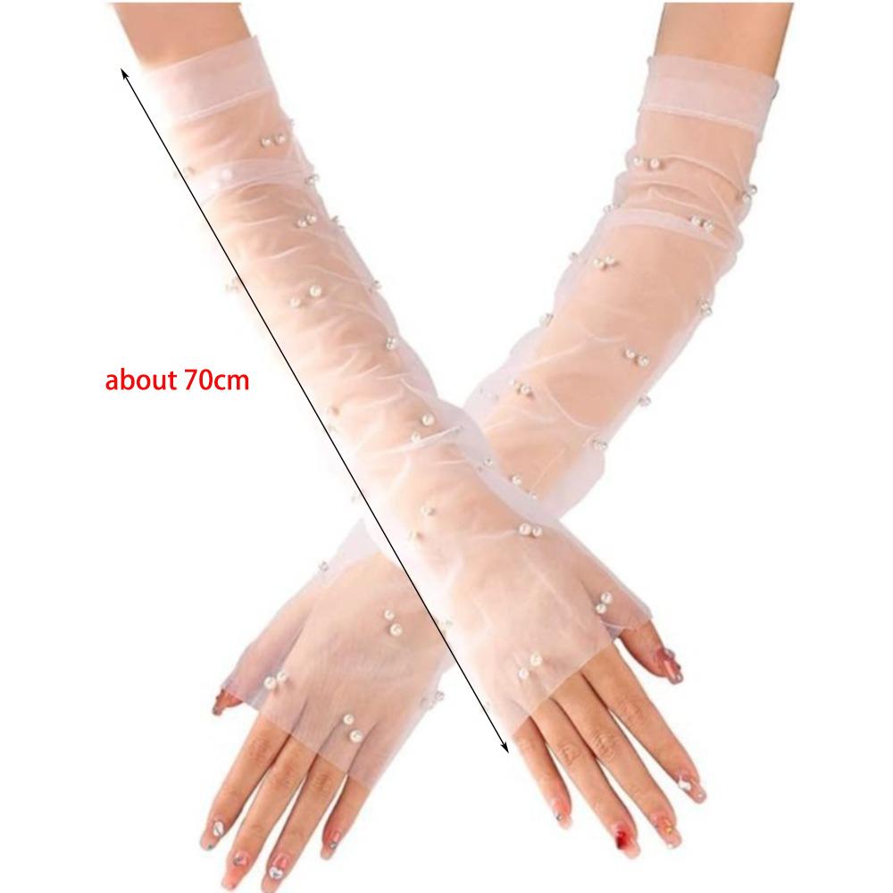 Long Bridal Gown Mittens Mesh Wedding Bridal Gloves New Costume Gloves  Gift