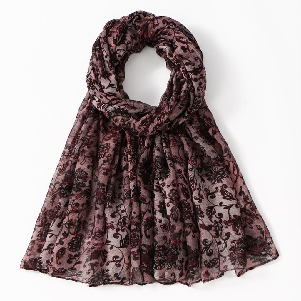 Colorful Printed Shawl Muslim Soft Premium Cotton Voile Hijab Scarf Women Fashion Floral Printed Viscose Hair Wrap Headscarf