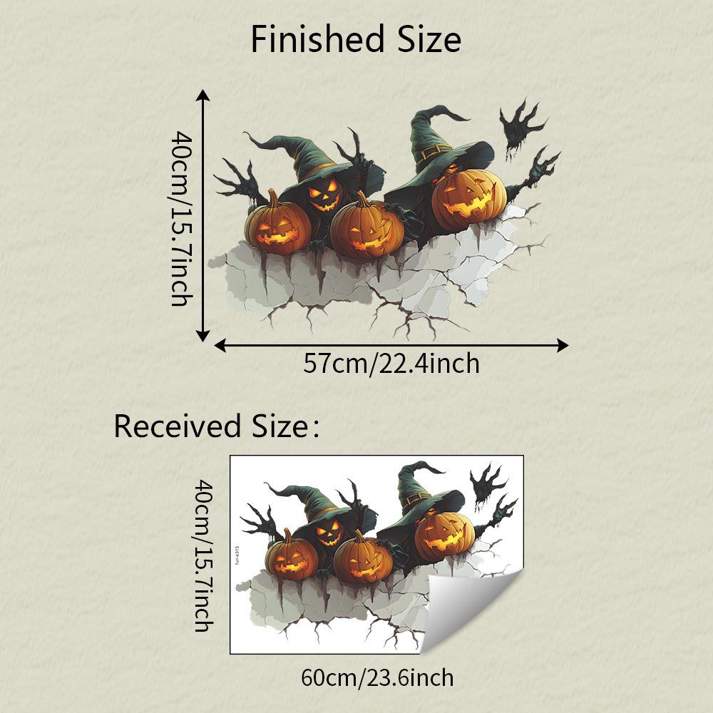 Halloween Wall-breaking Pumpkin Ghost Hand Bedroom Living Room Home Decoration Wall Stickers