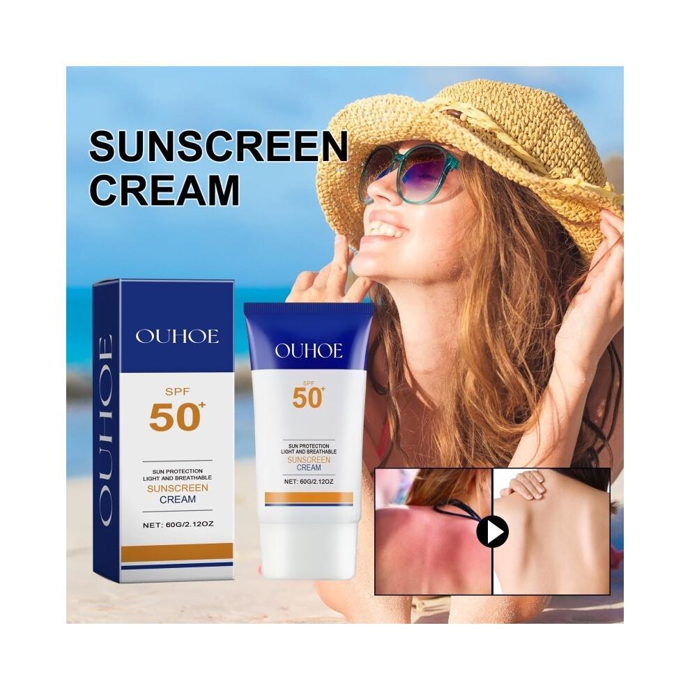 Face Body Whitening Sunscreen Cream SPF50 Refreshing Waterproof UV Protector Concealer Moisturizing Brightening
