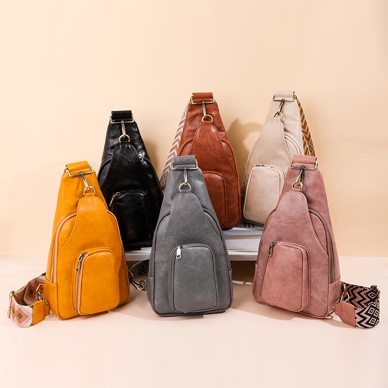 Soft Leather Chest Bag Vintage Fashion Women's Bags Crossbody Bag Backpack