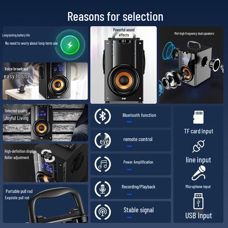 Suoai SA-Q22 Portable Bluetooth KTV Speaker with Subwoofer and Microphone