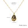 AENSOA Bunte Emaille Ostereier Anhänger Halsketten für Frauen Guilloche Medaillon Ei Strassstein Charm Halskette Gold Farbe Schmuck