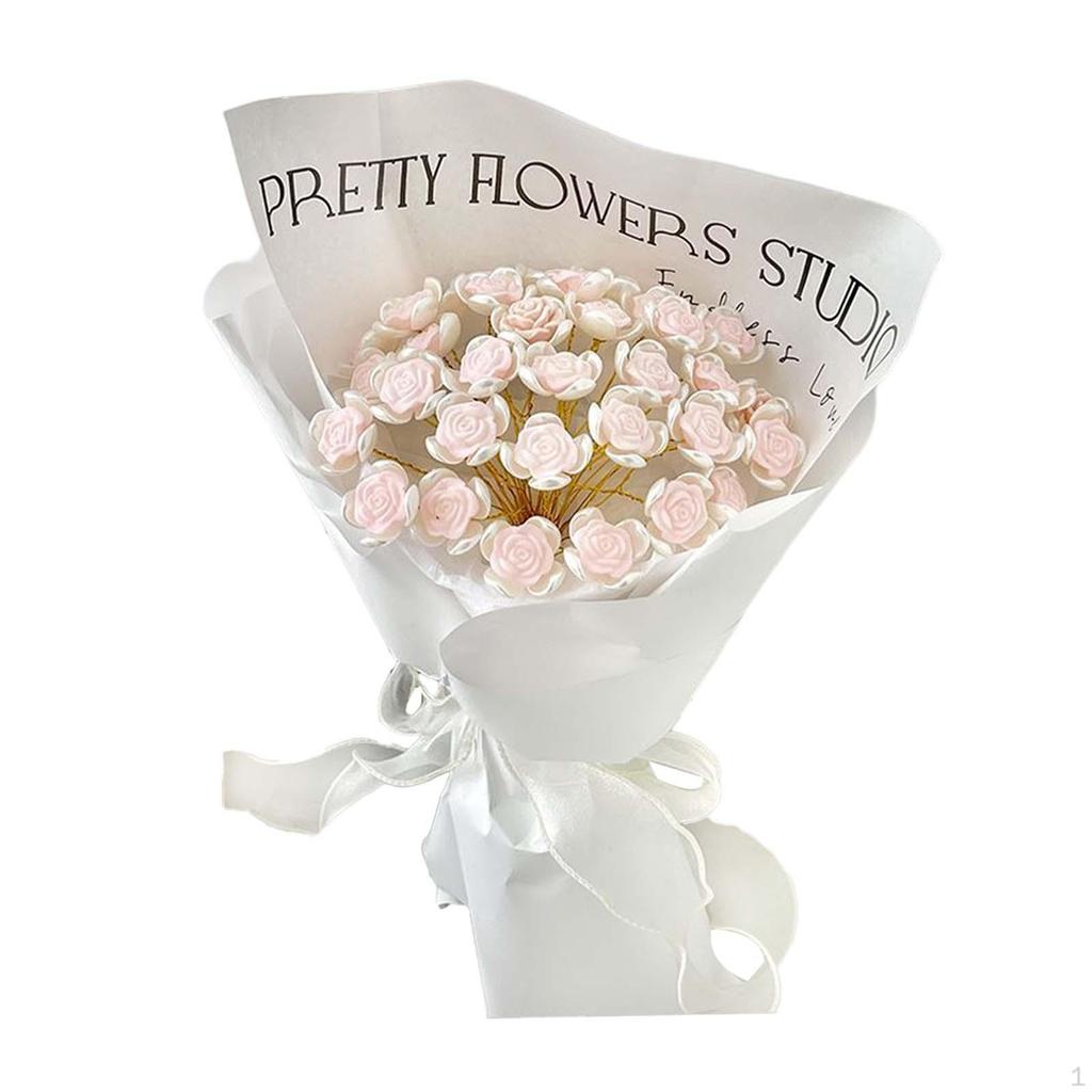 DIY Handcrafted Rose Bouquet Kit with Delicate Wrapping Paper - Great for Special Occasions