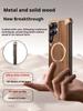 Eary Wooden Phone Case for Samsung Galaxy S26 S25 Ultra With Magnetic Stand 360°Rotatable Frameless Shockproof Protective Cover