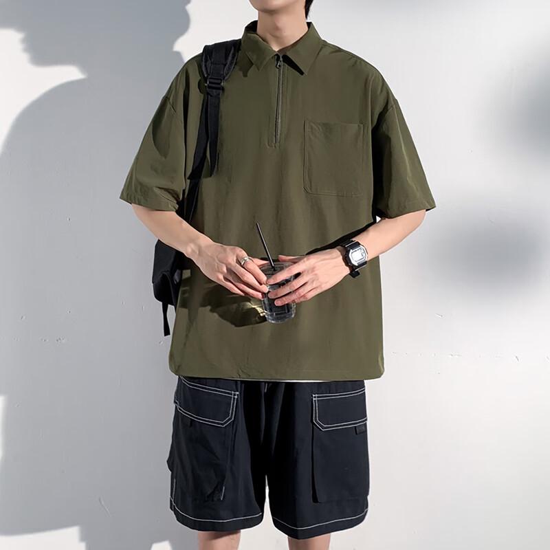 Men's Summer Lightweight Half-Zip Polo T-Shirt