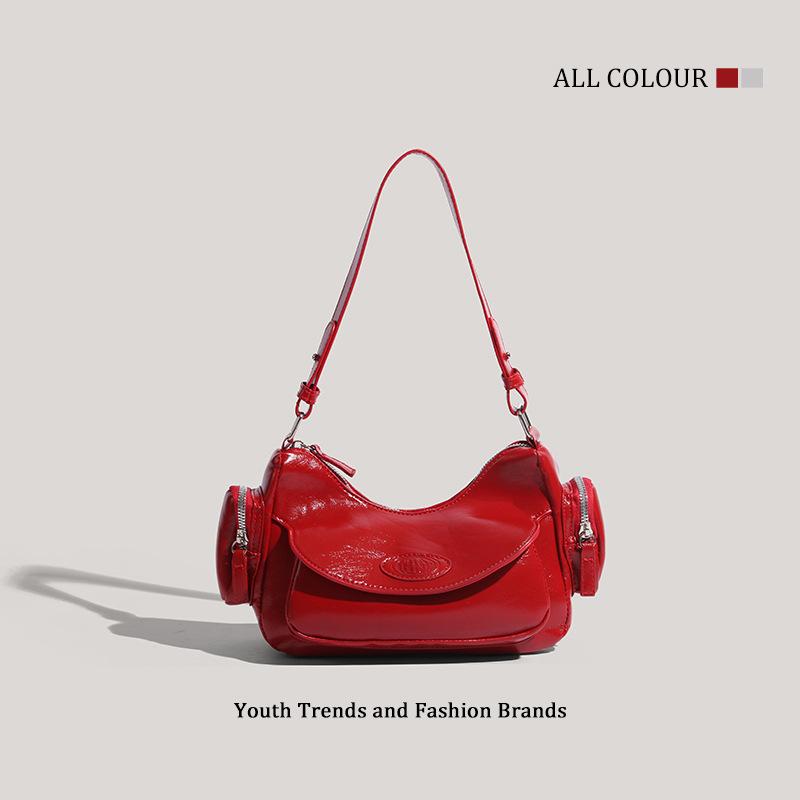 

Нишевый дизайн большая вместимость на плечо подмышку сумка сумка-локомотив новая универсальная сумка подмышку сумка-мессенджер для поездок на работу тренд красный